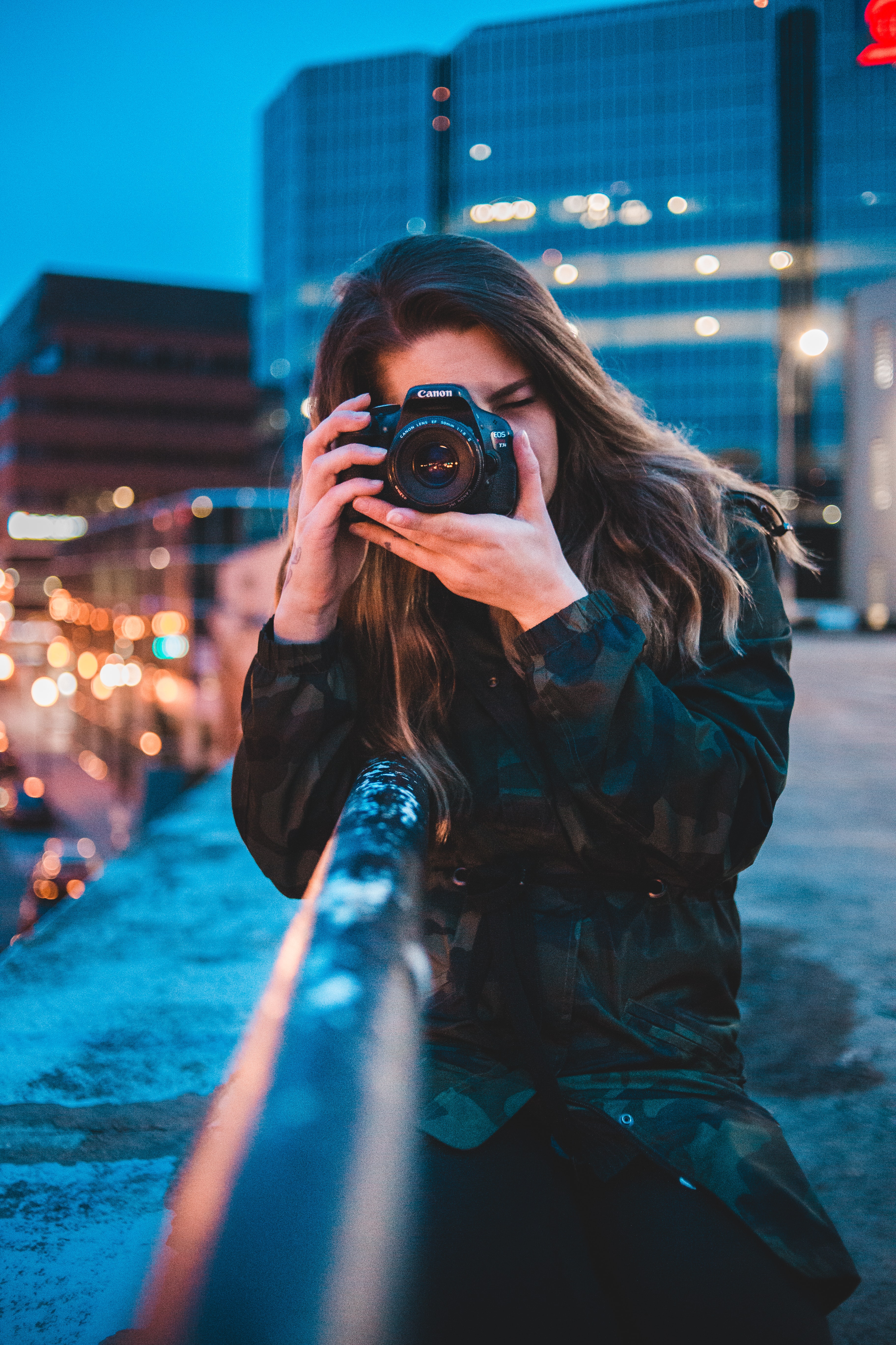 woman taking a picture 